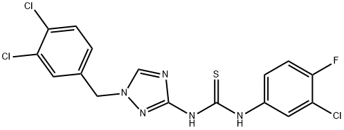 1-(3-chloro-4-fluorophenyl)-3-[1-[(3,4-dichlorophenyl)methyl]-1,2,4-triazol-3-yl]thiourea Struktur