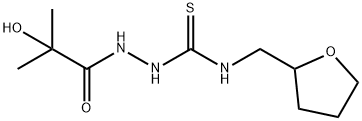 1-[(2-hydroxy-2-methylpropanoyl)amino]-3-(oxolan-2-ylmethyl)thiourea Struktur