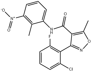 3-(2-chloro-6-fluorophenyl)-5-methyl-N-(2-methyl-3-nitrophenyl)-1,2-oxazole-4-carboxamide Structure