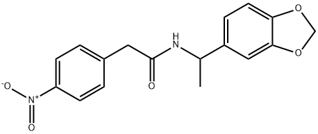 N-[1-(1,3-benzodioxol-5-yl)ethyl]-2-(4-nitrophenyl)acetamide Structure