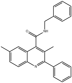 N-benzyl-3,6-dimethyl-2-phenylquinoline-4-carboxamide Struktur