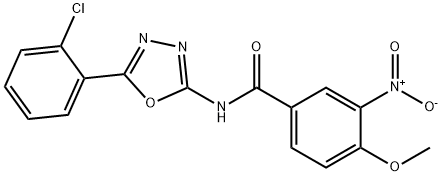 N-[5-(2-chlorophenyl)-1,3,4-oxadiazol-2-yl]-4-methoxy-3-nitrobenzamide Struktur