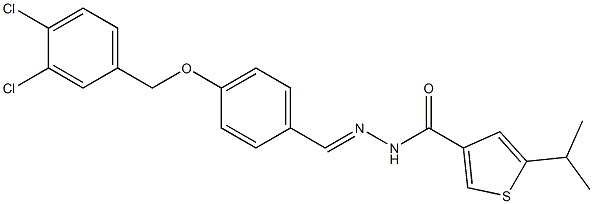 N-[(E)-[4-[(3,4-dichlorophenyl)methoxy]phenyl]methylideneamino]-5-propan-2-ylthiophene-3-carboxamide Struktur