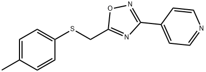 5-[(4-methylphenyl)sulfanylmethyl]-3-pyridin-4-yl-1,2,4-oxadiazole Struktur