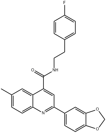 2-(1,3-benzodioxol-5-yl)-N-[2-(4-fluorophenyl)ethyl]-6-methylquinoline-4-carboxamide Struktur