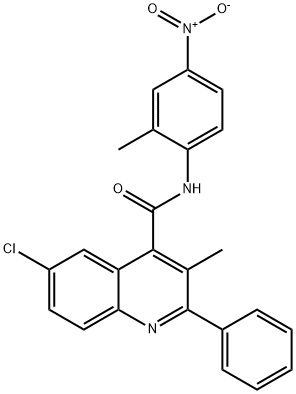 6-chloro-3-methyl-N-(2-methyl-4-nitrophenyl)-2-phenylquinoline-4-carboxamide Struktur