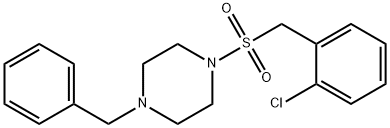 1-benzyl-4-[(2-chlorophenyl)methylsulfonyl]piperazine Struktur