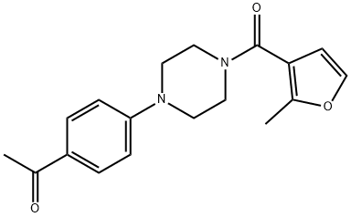 1-[4-[4-(2-methylfuran-3-carbonyl)piperazin-1-yl]phenyl]ethanone Struktur