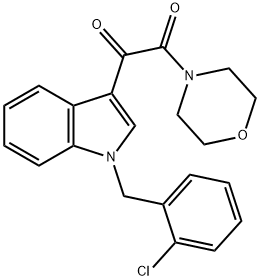 1-[1-[(2-chlorophenyl)methyl]indol-3-yl]-2-morpholin-4-ylethane-1,2-dione Struktur