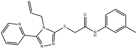 N-(3-methylphenyl)-2-[(4-prop-2-enyl-5-pyridin-2-yl-1,2,4-triazol-3-yl)sulfanyl]acetamide Struktur