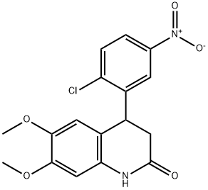 4-(2-chloro-5-nitrophenyl)-6,7-dimethoxy-3,4-dihydro-1H-quinolin-2-one Struktur