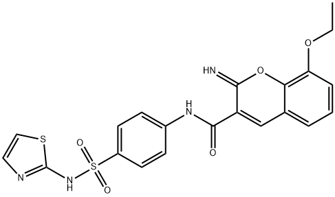 8-ethoxy-2-imino-N-[4-(1,3-thiazol-2-ylsulfamoyl)phenyl]chromene-3-carboxamide Struktur