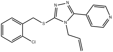 4-[5-[(2-chlorophenyl)methylsulfanyl]-4-prop-2-enyl-1,2,4-triazol-3-yl]pyridine Struktur