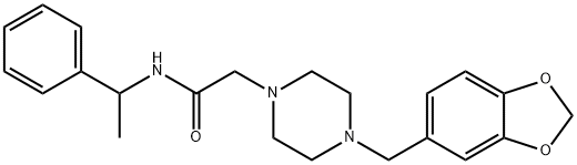 2-[4-(1,3-benzodioxol-5-ylmethyl)piperazin-1-yl]-N-(1-phenylethyl)acetamide Struktur