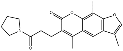 3,5,9-trimethyl-6-(3-oxo-3-pyrrolidin-1-ylpropyl)furo[3,2-g]chromen-7-one Struktur