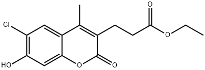 ethyl 3-(6-chloro-7-hydroxy-4-methyl-2-oxochromen-3-yl)propanoate Struktur