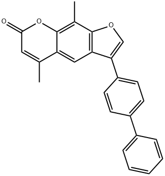 5,9-dimethyl-3-(4-phenylphenyl)furo[3,2-g]chromen-7-one Struktur