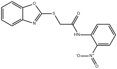 2-(1,3-benzoxazol-2-ylsulfanyl)-N-(2-nitrophenyl)acetamide Struktur