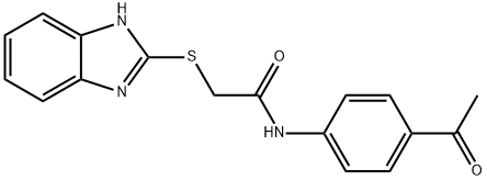 N-(4-acetylphenyl)-2-(1H-benzimidazol-2-ylsulfanyl)acetamide Struktur