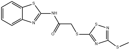 N-(1,3-benzothiazol-2-yl)-2-[(3-methylsulfanyl-1,2,4-thiadiazol-5-yl)sulfanyl]acetamide Struktur