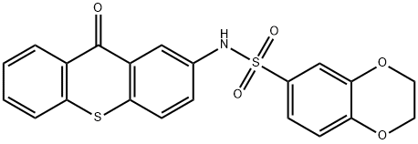 N-(9-oxothioxanthen-2-yl)-2,3-dihydro-1,4-benzodioxine-6-sulfonamide Struktur