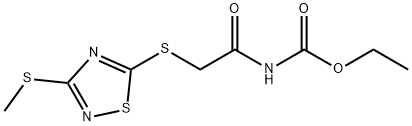 ethyl N-[2-[(3-methylsulfanyl-1,2,4-thiadiazol-5-yl)sulfanyl]acetyl]carbamate Struktur