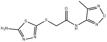 2-[(5-amino-1,3,4-thiadiazol-2-yl)sulfanyl]-N-(4-methyl-1,2,5-oxadiazol-3-yl)acetamide Struktur