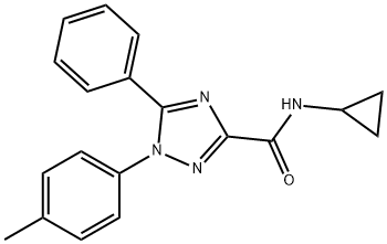 N-cyclopropyl-1-(4-methylphenyl)-5-phenyl-1,2,4-triazole-3-carboxamide Struktur