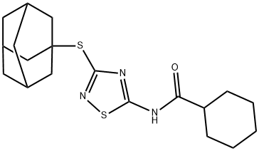 N-[3-(1-adamantylsulfanyl)-1,2,4-thiadiazol-5-yl]cyclohexanecarboxamide Struktur