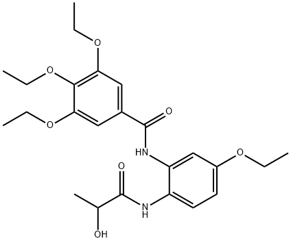 3,4,5-triethoxy-N-[5-ethoxy-2-(2-hydroxypropanoylamino)phenyl]benzamide Struktur