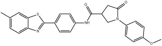 1-(4-methoxyphenyl)-N-[4-(6-methyl-1,3-benzothiazol-2-yl)phenyl]-5-oxopyrrolidine-3-carboxamide Struktur