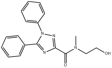 N-(2-hydroxyethyl)-N-methyl-1,5-diphenyl-1,2,4-triazole-3-carboxamide Struktur