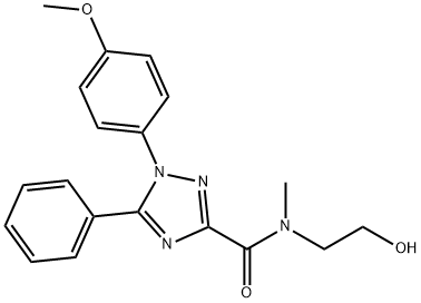 N-(2-hydroxyethyl)-1-(4-methoxyphenyl)-N-methyl-5-phenyl-1,2,4-triazole-3-carboxamide Struktur