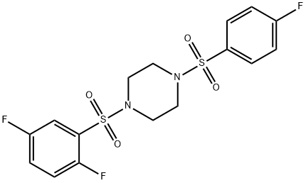 1-(2,5-difluorophenyl)sulfonyl-4-(4-fluorophenyl)sulfonylpiperazine Struktur