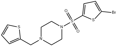 1-(5-bromothiophen-2-yl)sulfonyl-4-(thiophen-2-ylmethyl)piperazine Struktur