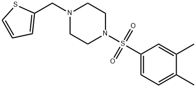 1-(3,4-dimethylphenyl)sulfonyl-4-(thiophen-2-ylmethyl)piperazine Struktur