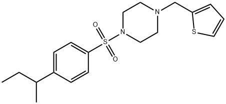 1-(4-butan-2-ylphenyl)sulfonyl-4-(thiophen-2-ylmethyl)piperazine Struktur