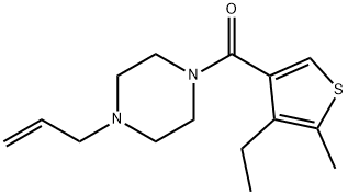 (4-ethyl-5-methylthiophen-3-yl)-(4-prop-2-enylpiperazin-1-yl)methanone Struktur