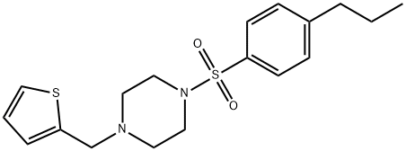 1-(4-propylphenyl)sulfonyl-4-(thiophen-2-ylmethyl)piperazine Struktur