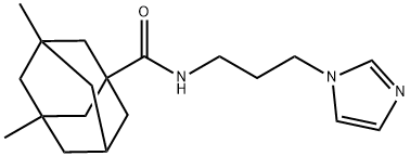 N-(3-imidazol-1-ylpropyl)-3,5-dimethyladamantane-1-carboxamide Struktur