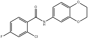 2-chloro-N-(2,3-dihydro-1,4-benzodioxin-6-yl)-4-fluorobenzamide Struktur