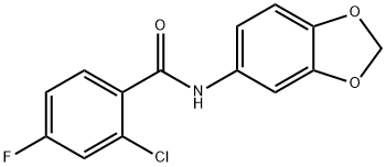 N-(1,3-benzodioxol-5-yl)-2-chloro-4-fluorobenzamide Struktur