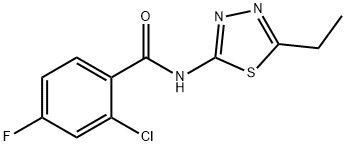 2-chloro-N-(5-ethyl-1,3,4-thiadiazol-2-yl)-4-fluorobenzamide Struktur