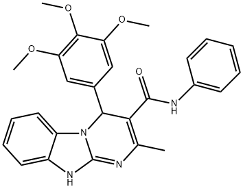 2-methyl-N-phenyl-4-(3,4,5-trimethoxyphenyl)-1,4-dihydropyrimido[1,2-a]benzimidazole-3-carboxamide Struktur