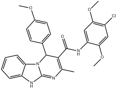 N-(4-chloro-2,5-dimethoxyphenyl)-4-(4-methoxyphenyl)-2-methyl-1,4-dihydropyrimido[1,2-a]benzimidazole-3-carboxamide Struktur