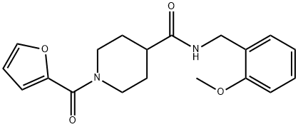 1-(furan-2-carbonyl)-N-[(2-methoxyphenyl)methyl]piperidine-4-carboxamide Struktur