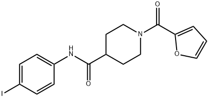 1-(furan-2-carbonyl)-N-(4-iodophenyl)piperidine-4-carboxamide Struktur