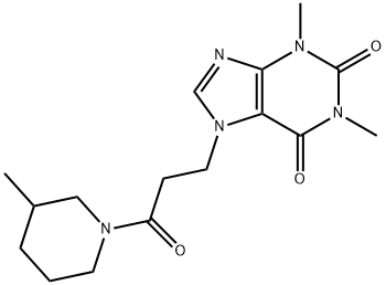 1,3-dimethyl-7-[3-(3-methylpiperidin-1-yl)-3-oxopropyl]purine-2,6-dione Struktur