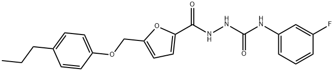 1-(3-fluorophenyl)-3-[[5-[(4-propylphenoxy)methyl]furan-2-carbonyl]amino]urea Struktur