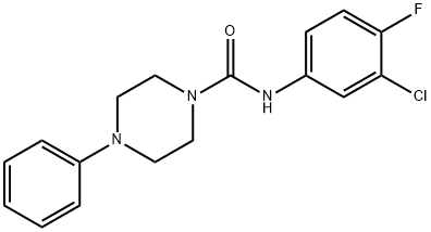 N-(3-chloro-4-fluorophenyl)-4-phenylpiperazine-1-carboxamide Struktur